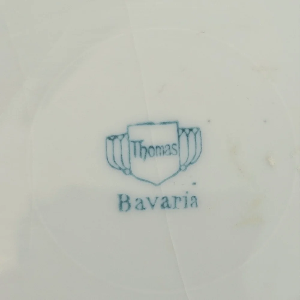 Thomas Bavaria Collectors Porcelain Plate Pink Flowers gold rim plate size 7.5